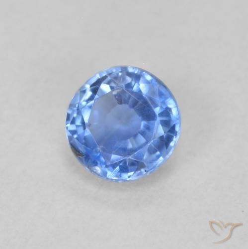 Cianita Celeste natural de 0.34 ct, Redondo, VS-SI
