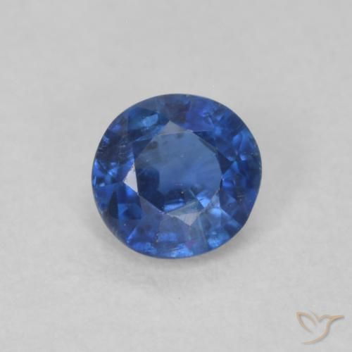 0.34ct Natural Azul oscuro Cianita, Redondo, SI