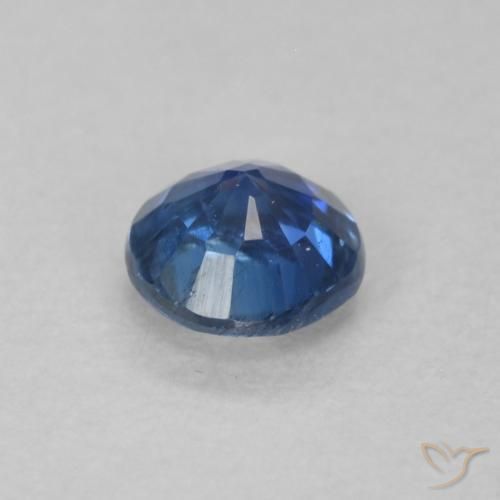 Cianita Azul oscuro natural de 0.34 ct, Redondo, SI