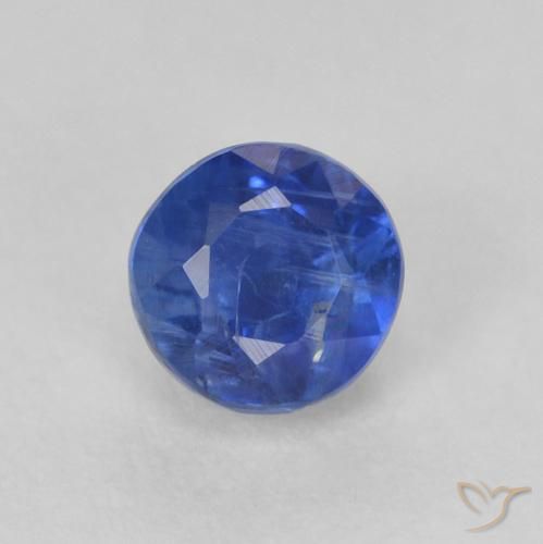 0.53ct Natural Azul real Cianita, Redondo, SI