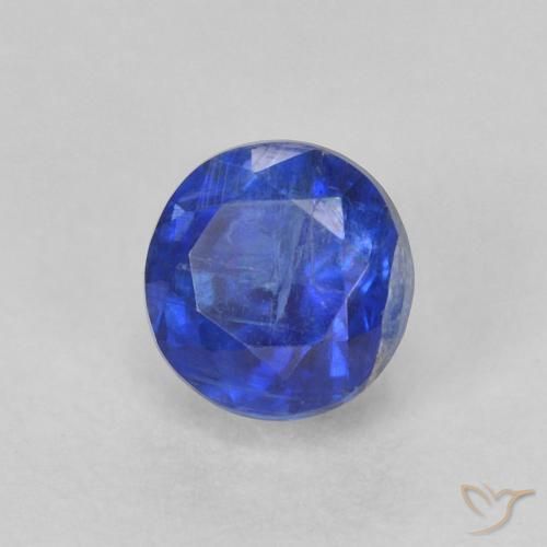 Cianita Azul real natural de 0.55 ct, Redondo, SI