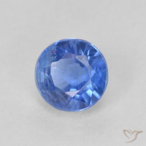 Cianita Azul marino claro natural de 0.46 ct, Redondo, SI