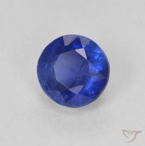 Cianita Azul oscuro natural de 0.46 ct, Redondo, SI