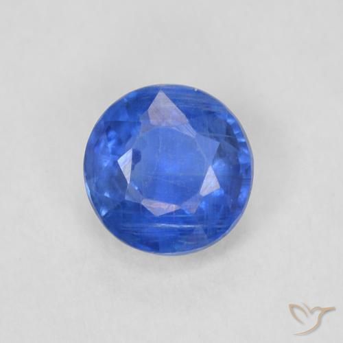 0.35ct Natural Azul azur intenso Cianita, Redondo, SI