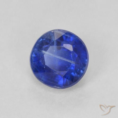 Cianita Azul oscuro natural de 0.43 ct, Redondo, SI