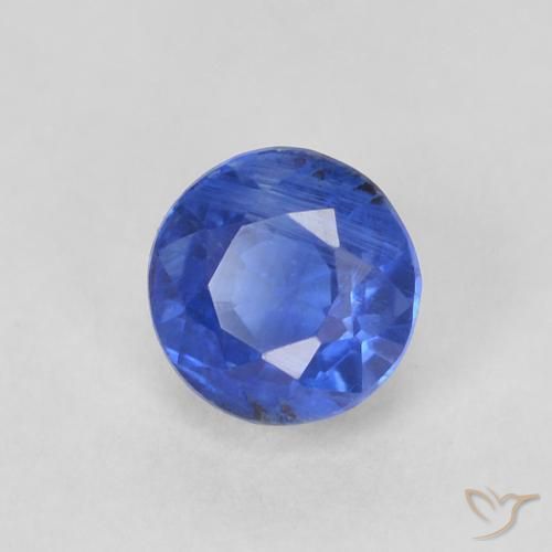 Cianita Azul real natural de 0.47 ct, Redondo, SI