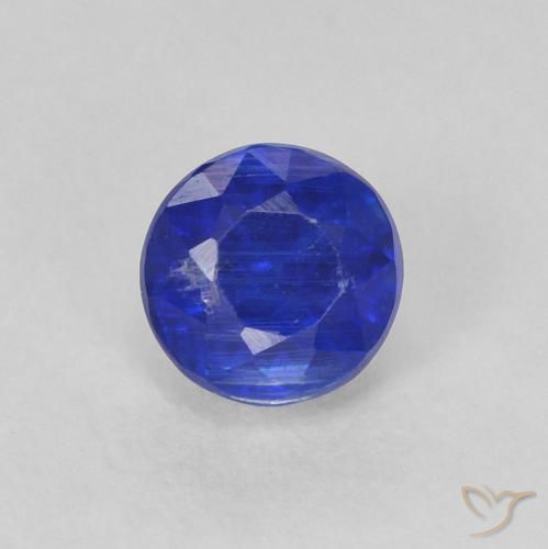 0.44ct Natural Azul marino intenso Cianita, Redondo, SI