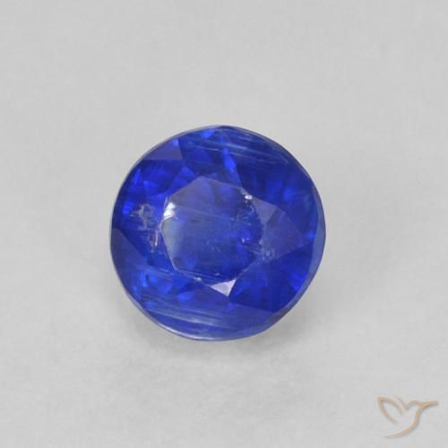 Cianita Azul marino intenso natural de 0.44 ct, Redondo, SI