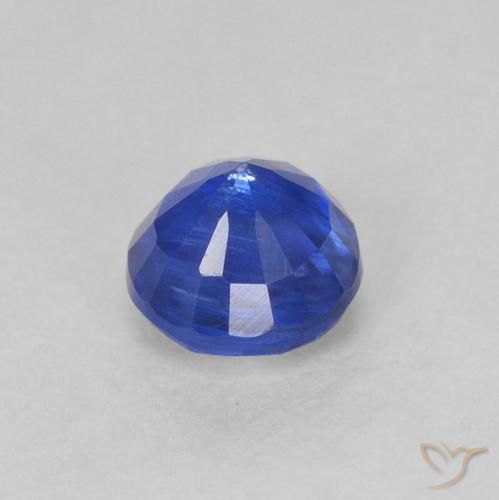 Cianita Azul marino intenso natural de 0.44 ct, Redondo, SI