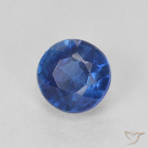 Cianita Azul oscuro natural de 0.55 ct, Redondo, SI