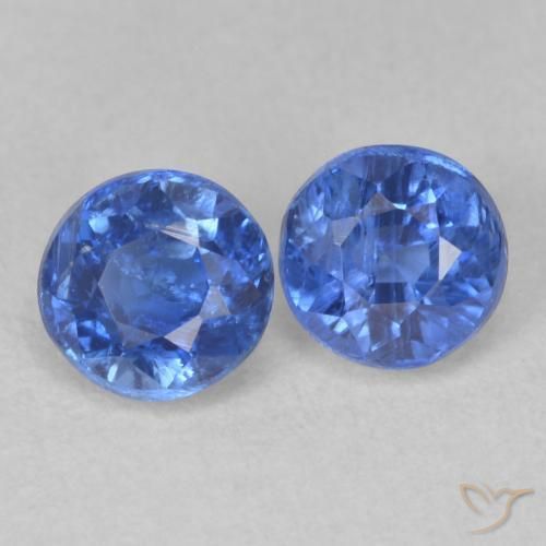 Gemas de Cianita Celeste natural de 1.45 ct, Redondo, SI