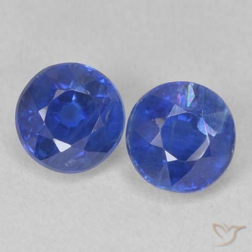 1.56ctw Natural Azul real cianita, Redondo, SI