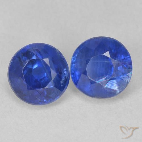 Gemas de Cianita Azul real natural de 1.56 ct, Redondo, SI