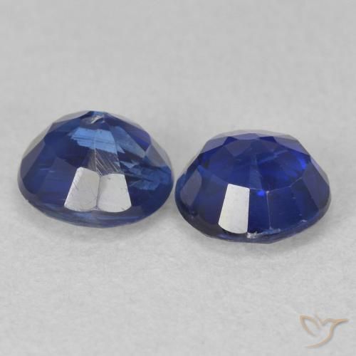 Gemas de Cianita Azul oscuro natural de 1.43 ct, Redondo, SI