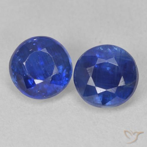 1.62ctw Natural Azul marino Cianita, Redondo, SI