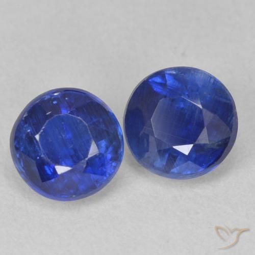 Gemas de Cianita Azul marino natural de 1.62 ct, Redondo, SI