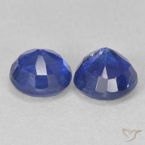 Gemas de Cianita Azul marino natural de 1.62 ct, Redondo, SI