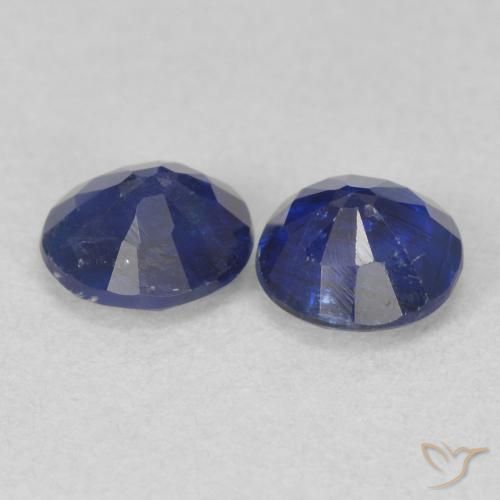 Gemas de Cianita Azul oscuro natural de 1.12 ct, Redondo, SI