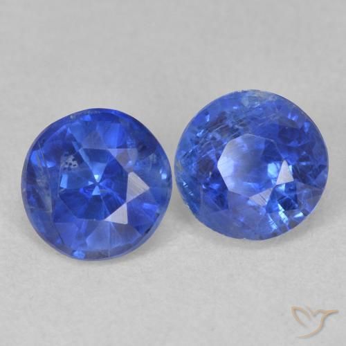Gemas de Cianita Azul real natural de 1.38 ct, Redondo, SI