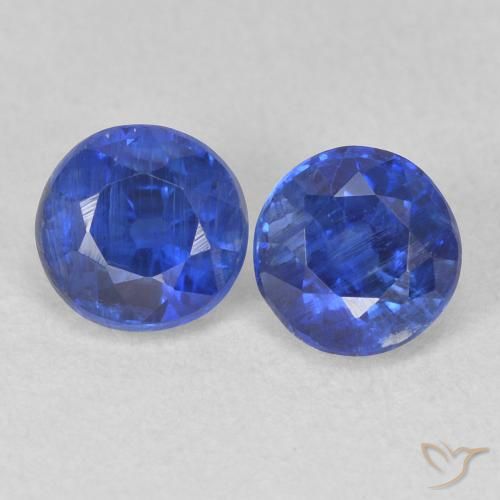 1.39ctw Natural Azul real Cianita, Redondo, SI