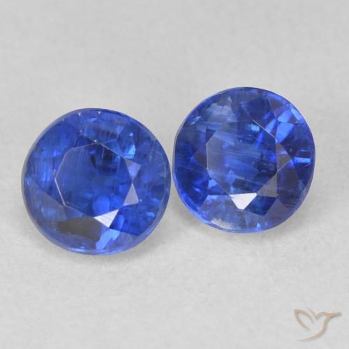Gemas de Cianita Azul real natural de 1.39 ct, Redondo, SI
