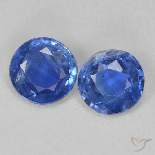 1.02ctw Natural Azul marino Cianita, Redondo, SI