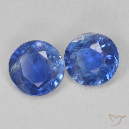 Gemas de Cianita Azul marino natural de 1.02 ct, Redondo, SI