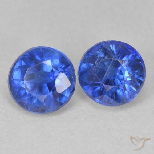 Gemas de Cianita Azul real natural de 1.56 ct, Redondo, SI