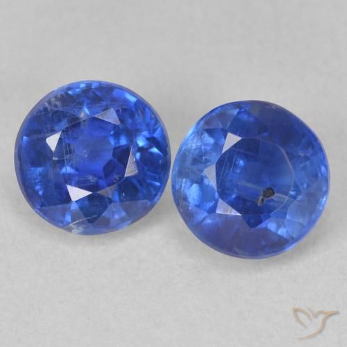 1.69ctw Natural Azul real Cianita, Redondo, SI