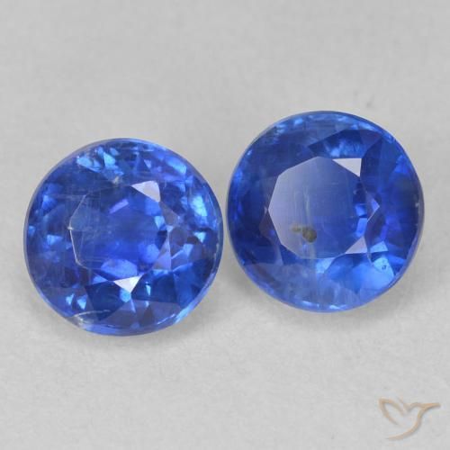 Gemas de Cianita Azul real natural de 1.69 ct, Redondo, SI