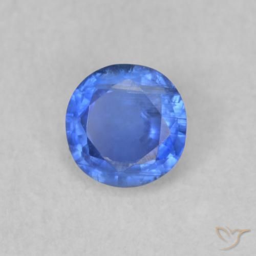Cianita Azul marino claro natural de 0.34 ct, Redondo, SI