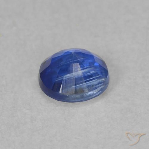 Cianita Azul marino claro natural de 0.34 ct, Redondo, SI