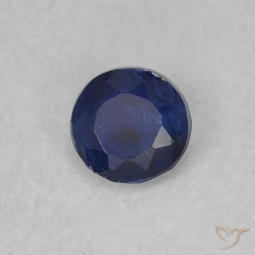 Cianita Azul oscuro natural de 0.30 ct, Redondo, SI