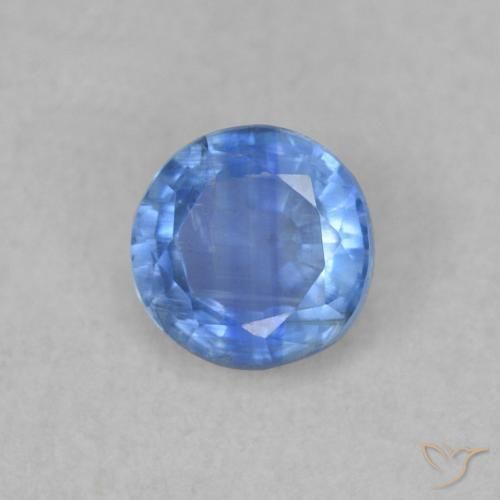 Cianita Azul claro natural de 0.39 ct, Redondo, SI