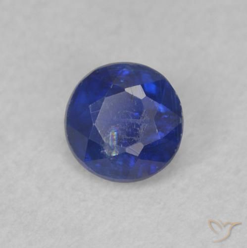 Cianita Azul oscuro natural de 0.37 ct, Redondo, SI