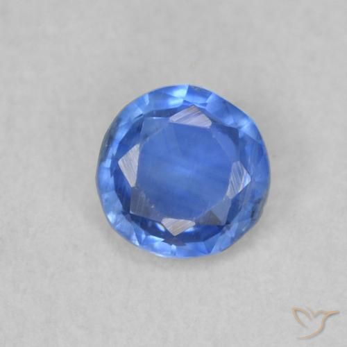 0.35ct Natural Azul marino claro Cianita, Redondo, SI