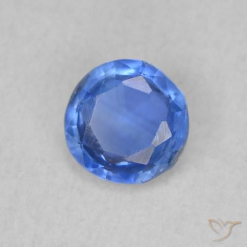Cianita Azul marino claro natural de 0.35 ct, Redondo, SI