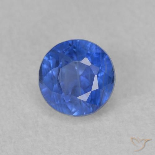 Cianita Azul real natural de 0.52 ct, Redondo, SI