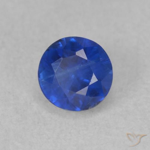 Cianita Azul azur intenso natural de 0.51 ct, Redondo, SI