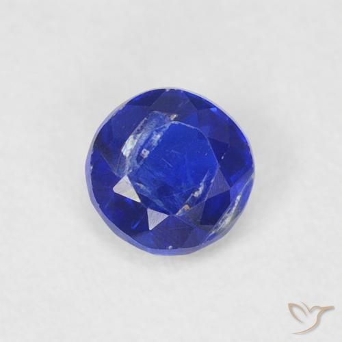 0.33ct Natural Azul marino Cianita, Redondo, SI