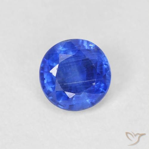 0.34ct Natural Azul azur intenso Cianita, Redondo, SI