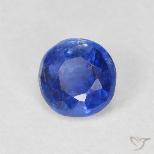 Cianita Azul marino natural de 0.42 ct, Redondo, SI