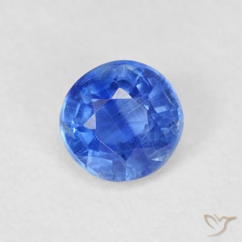 0.42ct Natural Azul marino medio Cianita, Redondo, SI