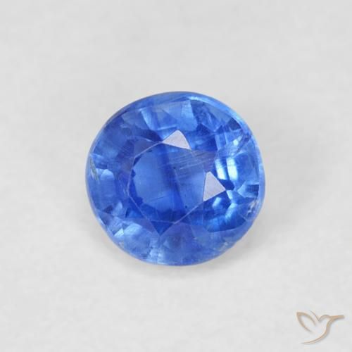 Cianita Azul marino medio natural de 0.42 ct, Redondo, SI