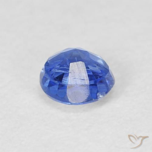 Cianita Azul marino medio natural de 0.42 ct, Redondo, SI