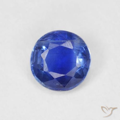 0.36ct Natural Azul oscuro Cianita, Redondo, SI