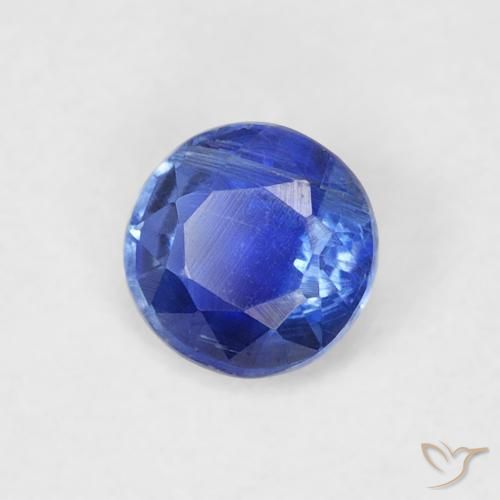 Cianita Azul oscuro natural de 0.36 ct, Redondo, SI
