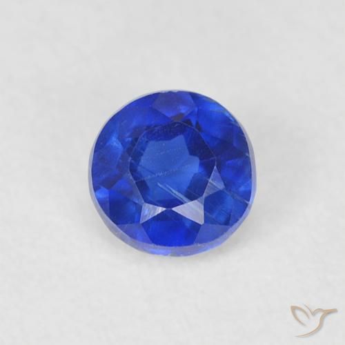0.39ct Natural Azul azur intenso Cianita, Redondo, SI
