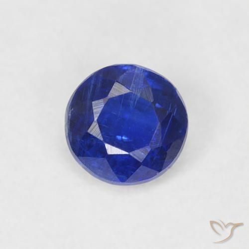 0.34ct Natural Azul oscuro Cianita, Redondo, SI