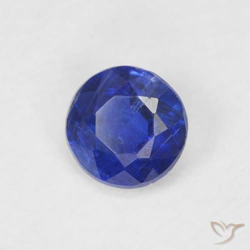 Cianita Azul oscuro natural de 0.34 ct, Redondo, SI